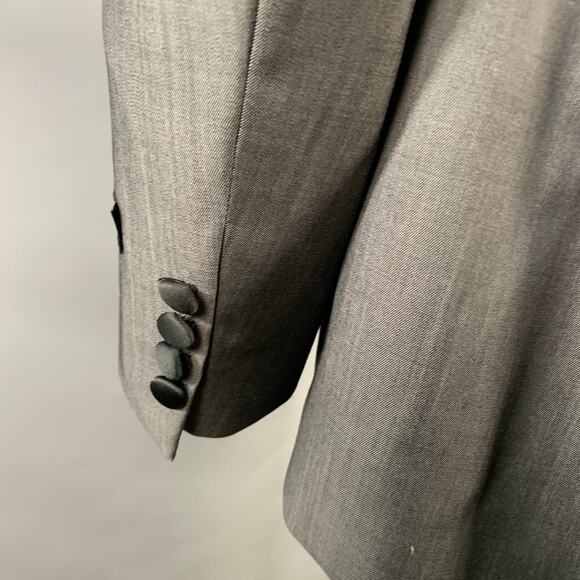 TED BAKER Size 42 Long Grey Black Wool Mohair Shawl Collar Sport Coat - Picture 5 of 11